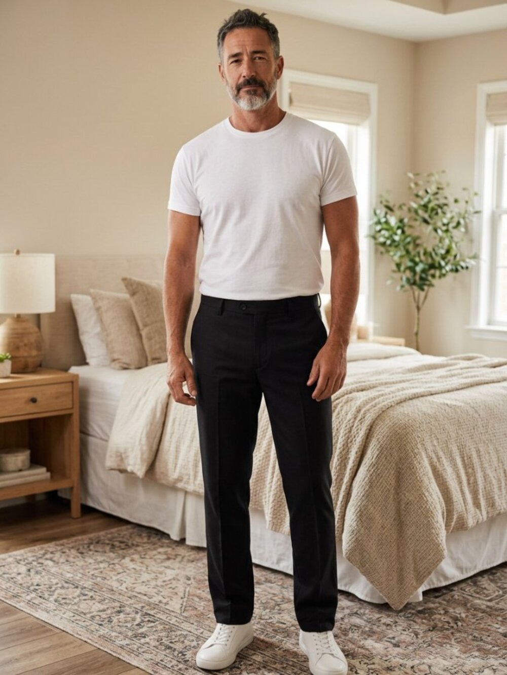 Kenneth Cole Reaction Men's Black Dress Pants - Slim Flat-Front Trousers
